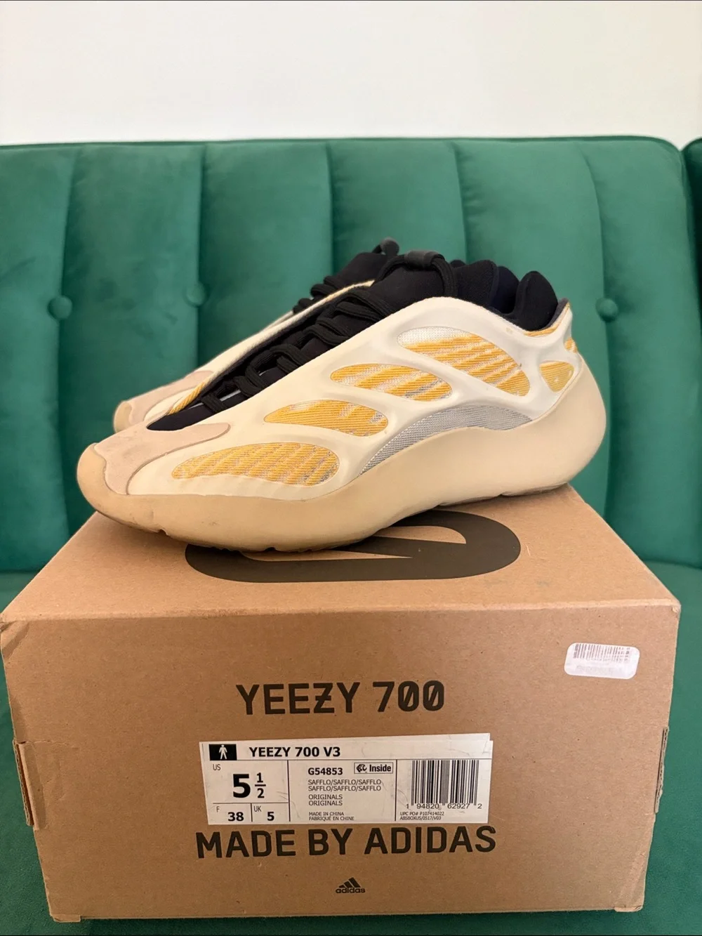 adidas Yeezy 700 V3 Men’s Sneakers — Yellow, Cream, Black